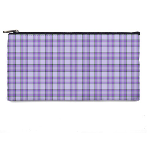 Purple Plaid Tartan 2 Pencil Cases from ArtsNow.com Front