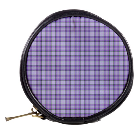 Purple Plaid Tartan 2 Mini Makeup Bag from ArtsNow.com Back