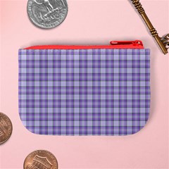 Purple Plaid Tartan 2 Mini Coin Purse from ArtsNow.com Back