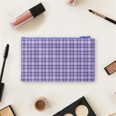 Purple Plaid Tartan 2 Cosmetic Bag (Small) from ArtsNow.com Back