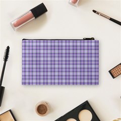 Purple Plaid Tartan 2 Cosmetic Bag (Small) from ArtsNow.com Back