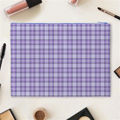 Purple Plaid Tartan 2 Cosmetic Bag (XL) from ArtsNow.com Back