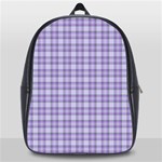 Purple Plaid Tartan 2 School Bag (Large)