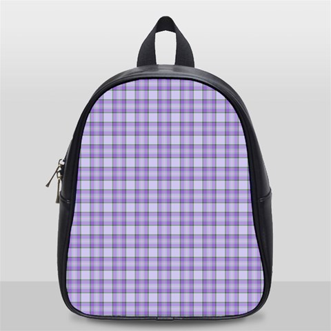 Purple Plaid Tartan 2 School Bag (Small) from ArtsNow.com Front