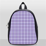 Purple Plaid Tartan 2 School Bag (Small)