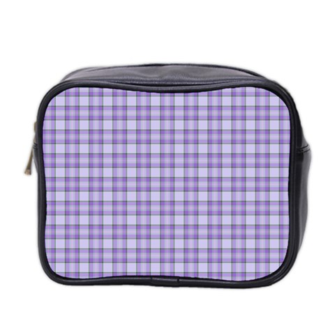 Purple Plaid Tartan 2 Mini Toiletries Bag (Two Sides) from ArtsNow.com Front