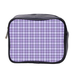 Purple Plaid Tartan 2 Mini Toiletries Bag (Two Sides) from ArtsNow.com Front