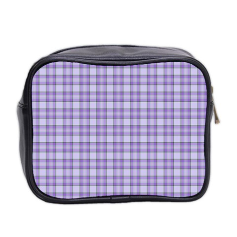 Purple Plaid Tartan 2 Mini Toiletries Bag (Two Sides) from ArtsNow.com Back