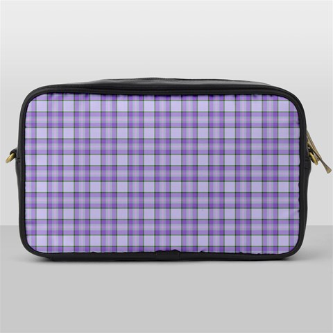 Purple Plaid Tartan 2 Toiletries Bag (One Side) from ArtsNow.com Front