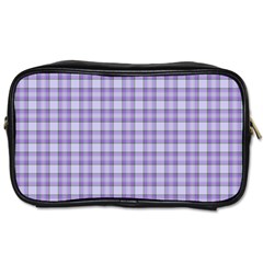 Purple Plaid Tartan 2 Toiletries Bag (Two Sides) from ArtsNow.com Front