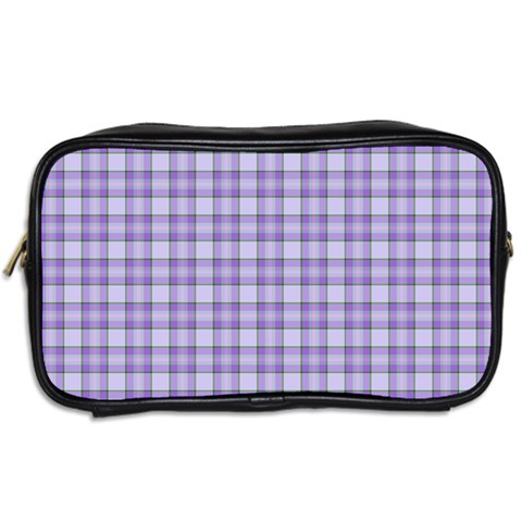 Purple Plaid Tartan 2 Toiletries Bag (Two Sides) from ArtsNow.com Back