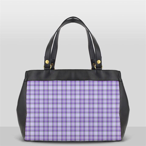 Purple Plaid Tartan 2 Oversize Office Handbag from ArtsNow.com Front