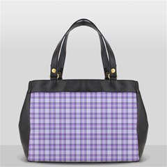 Purple Plaid Tartan 2 Oversize Office Handbag (2 Sides) from ArtsNow.com Front