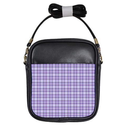 Purple Plaid Tartan 2 Girls Sling Bag from ArtsNow.com Front