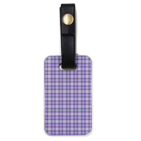 Purple Plaid Tartan 2 Luggage Tag (one side) from ArtsNow.com Front