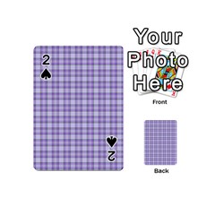 Purple Plaid Tartan 2 Playing Cards 54 Designs (Mini) from ArtsNow.com Front - Spade2