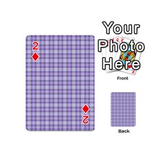 Purple Plaid Tartan 2 Playing Cards 54 Designs (Mini) from ArtsNow.com Front - Diamond2