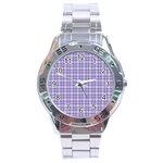 Purple Plaid Tartan 2 Stainless Steel Analogue Watch