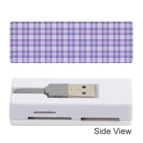 Purple Plaid Tartan 2 Memory Card Reader (Stick) from ArtsNow.com Front