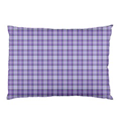 Purple Plaid Tartan 2 Pillow Case (Two Sides) from ArtsNow.com Back