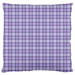 Purple Plaid Tartan 2 Large Cushion Case (Two Sides) from ArtsNow.com Back