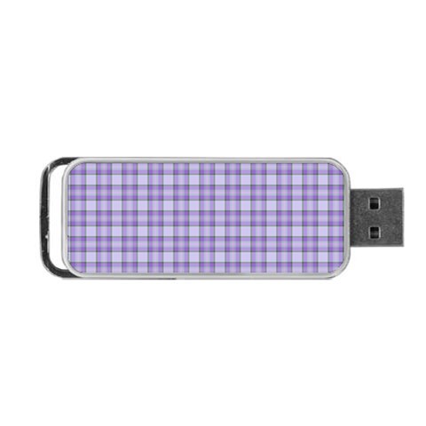 Purple Plaid Tartan 2 Portable USB Flash (One Side) from ArtsNow.com Front