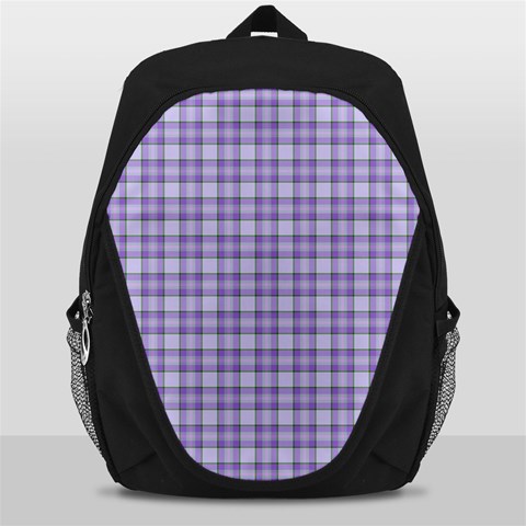 Purple Plaid Tartan 2 Backpack Bag from ArtsNow.com Front