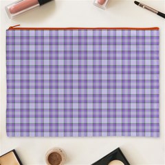 Purple Plaid Tartan 2 Cosmetic Bag (XXXL) from ArtsNow.com Front