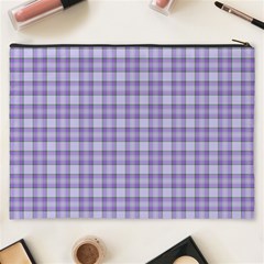 Purple Plaid Tartan 2 Cosmetic Bag (XXXL) from ArtsNow.com Back