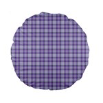 Purple Plaid Tartan 2 Standard 15  Premium Round Cushions