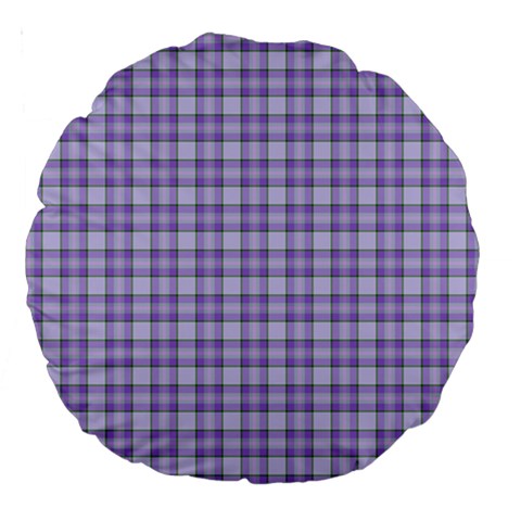 Purple Plaid Tartan 2 Large 18  Premium Round Cushions from ArtsNow.com Front