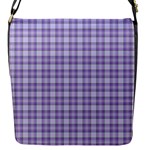 Purple Plaid Tartan 2 Flap Closure Messenger Bag (S)