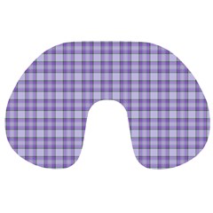 Purple Plaid Tartan 2 Travel Neck Pillow from ArtsNow.com Front