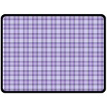 Purple Plaid Tartan 2 Two Sides Fleece Blanket (Large)