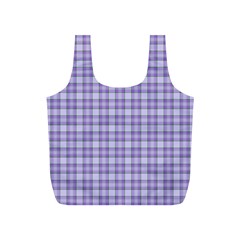 Purple Plaid Tartan 2 Full Print Recycle Bag (S) from ArtsNow.com Front