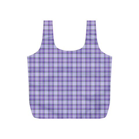 Purple Plaid Tartan 2 Full Print Recycle Bag (S) from ArtsNow.com Back