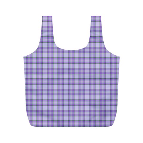 Purple Plaid Tartan 2 Full Print Recycle Bag (M) from ArtsNow.com Back