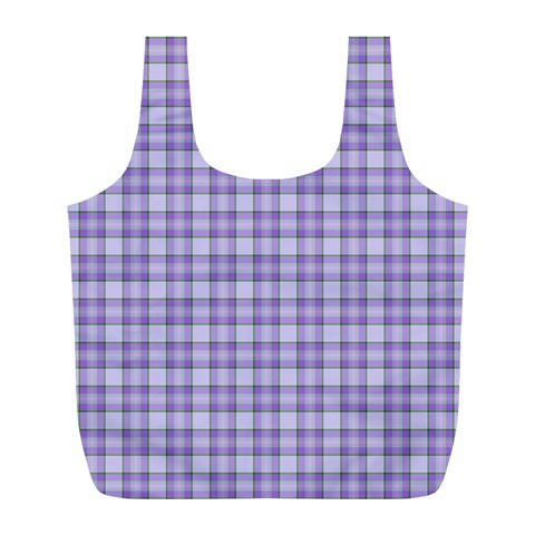 Purple Plaid Tartan 2 Full Print Recycle Bag (L) from ArtsNow.com Back