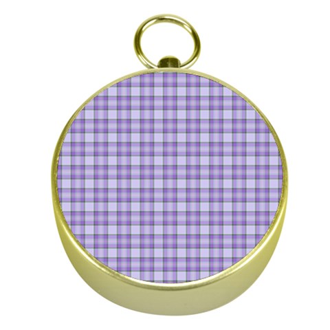 Purple Plaid Tartan 2 Gold Compasses from ArtsNow.com Front