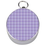 Purple Plaid Tartan 2 Silver Compasses