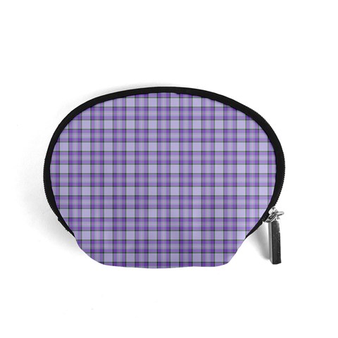 Purple Plaid Tartan 2 Accessory Pouch (Small) from ArtsNow.com Front