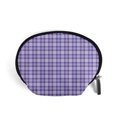 Purple Plaid Tartan 2 Accessory Pouch (Small) from ArtsNow.com Front