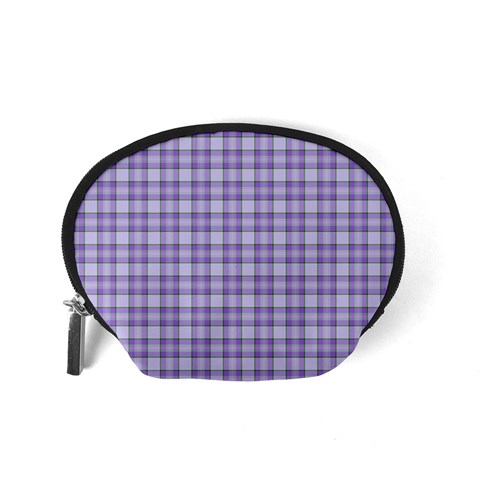 Purple Plaid Tartan 2 Accessory Pouch (Small) from ArtsNow.com Back