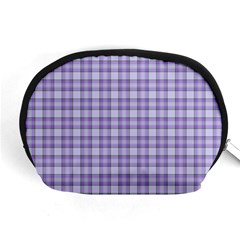 Purple Plaid Tartan 2 Accessory Pouch (Medium) from ArtsNow.com Front