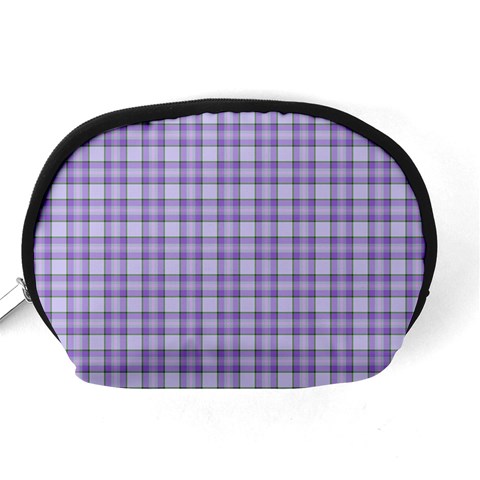 Purple Plaid Tartan 2 Accessory Pouch (Medium) from ArtsNow.com Back