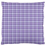 Purple Plaid Tartan 2 Large Premium Plush Fleece Cushion Case (Two Sides)