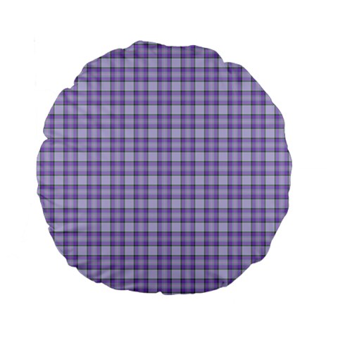 Purple Plaid Tartan 2 Standard 15  Premium Flano Round Cushions from ArtsNow.com Front