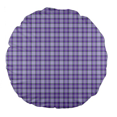 Purple Plaid Tartan 2 Large 18  Premium Flano Round Cushions from ArtsNow.com Front