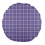 Purple Plaid Tartan 2 Large 18  Premium Flano Round Cushions