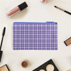 Purple Plaid Tartan 2 Cosmetic Bag (XS) from ArtsNow.com Back